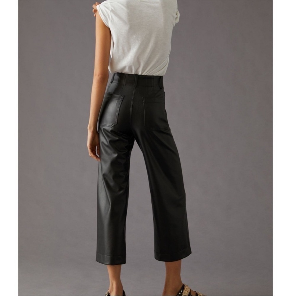 Maeve Anthropologie The Colette Faux Leather Cropped Pants - Picture 2 of 5